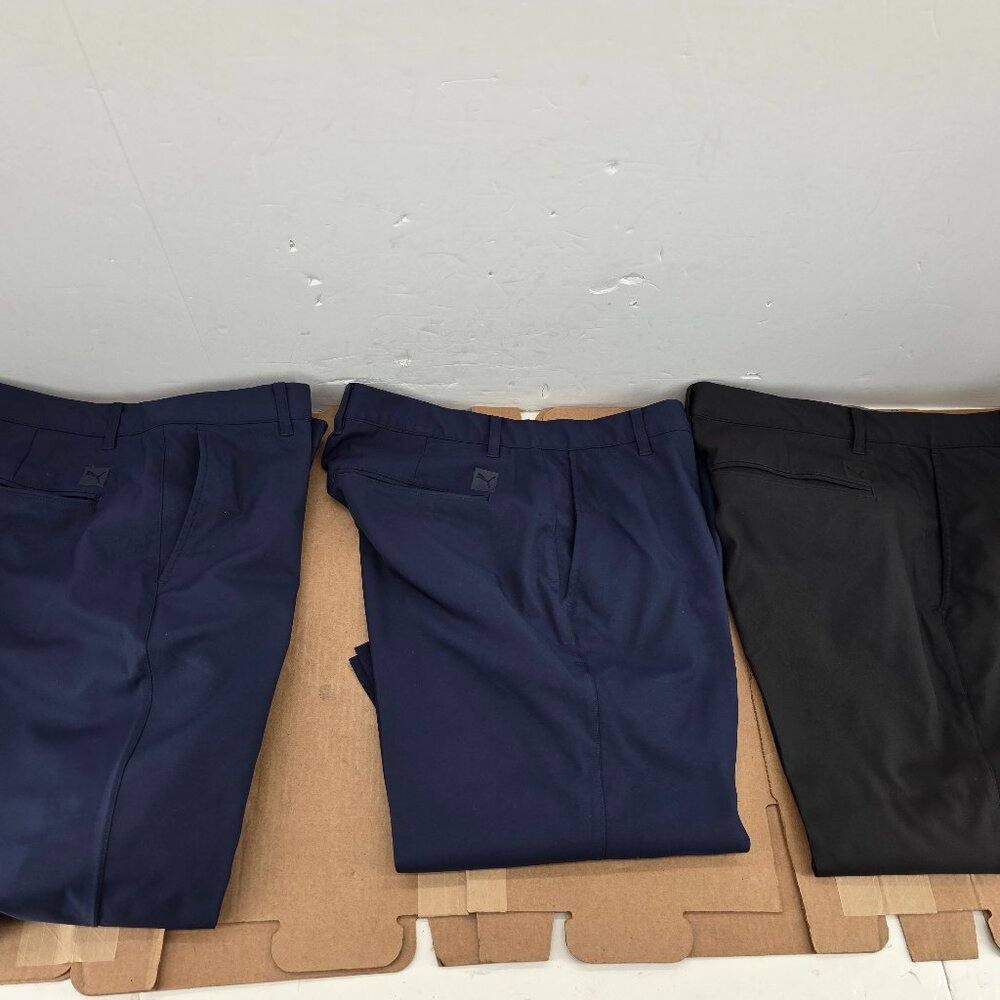 Puma Performance Golf Pants Mens Blue Black  Fitness Lightweight Sz 36x 29.5 3of